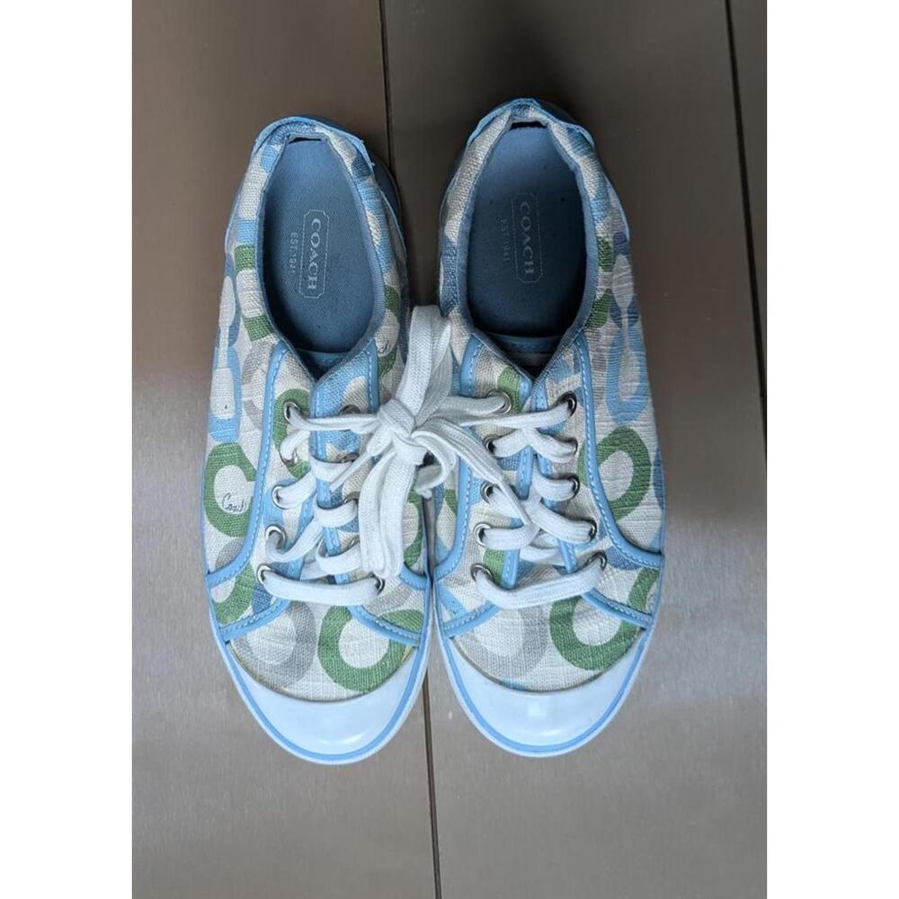 Coach Casual Canvas Sneakers - Blue Green Pattern